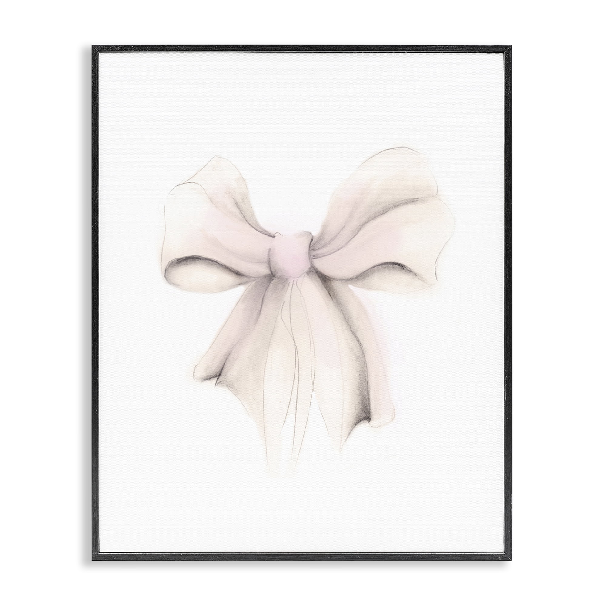 Stupell Industries Soft Pale Ribbon Beauty & Fashion Painting Black Framed Art Print Wall Art, 11 x 14