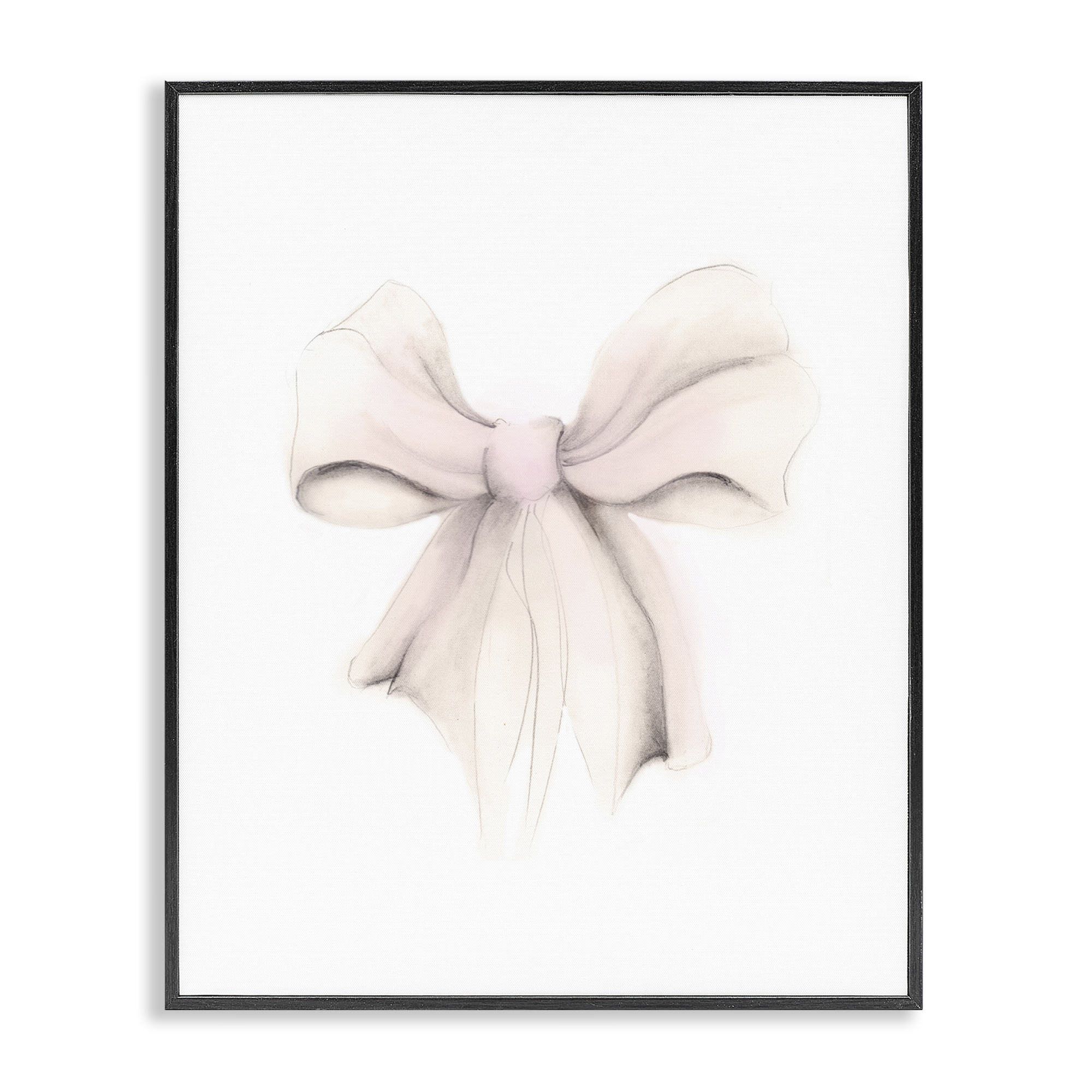 Stupell Industries Soft Pale Ribbon Beauty & Fashion Painting Black Framed Art Print Wall Art, 16 x 20