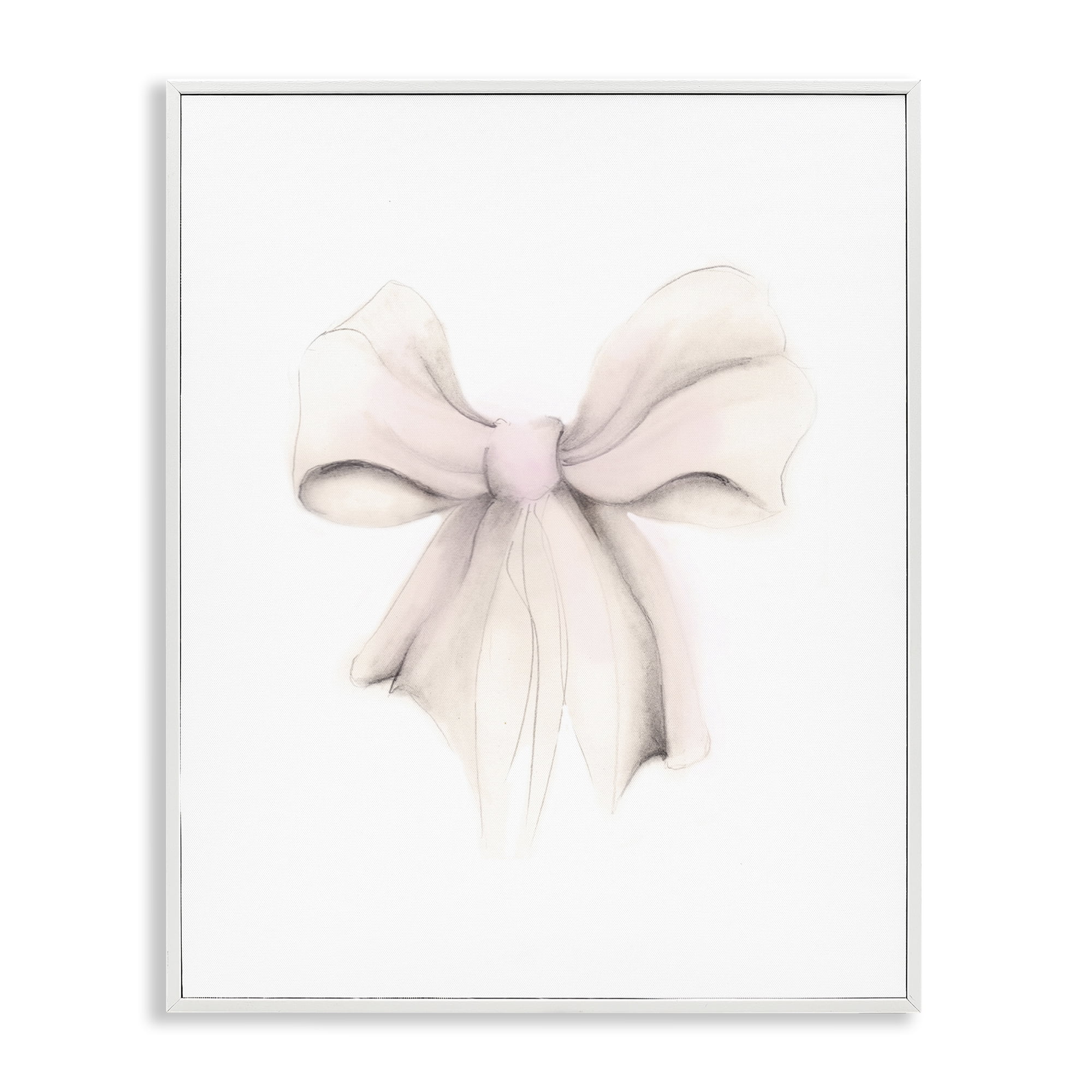 Stupell Industries Soft Pale Ribbon Beauty & Fashion Painting White Framed Art Print Wall Art, 11 x 14