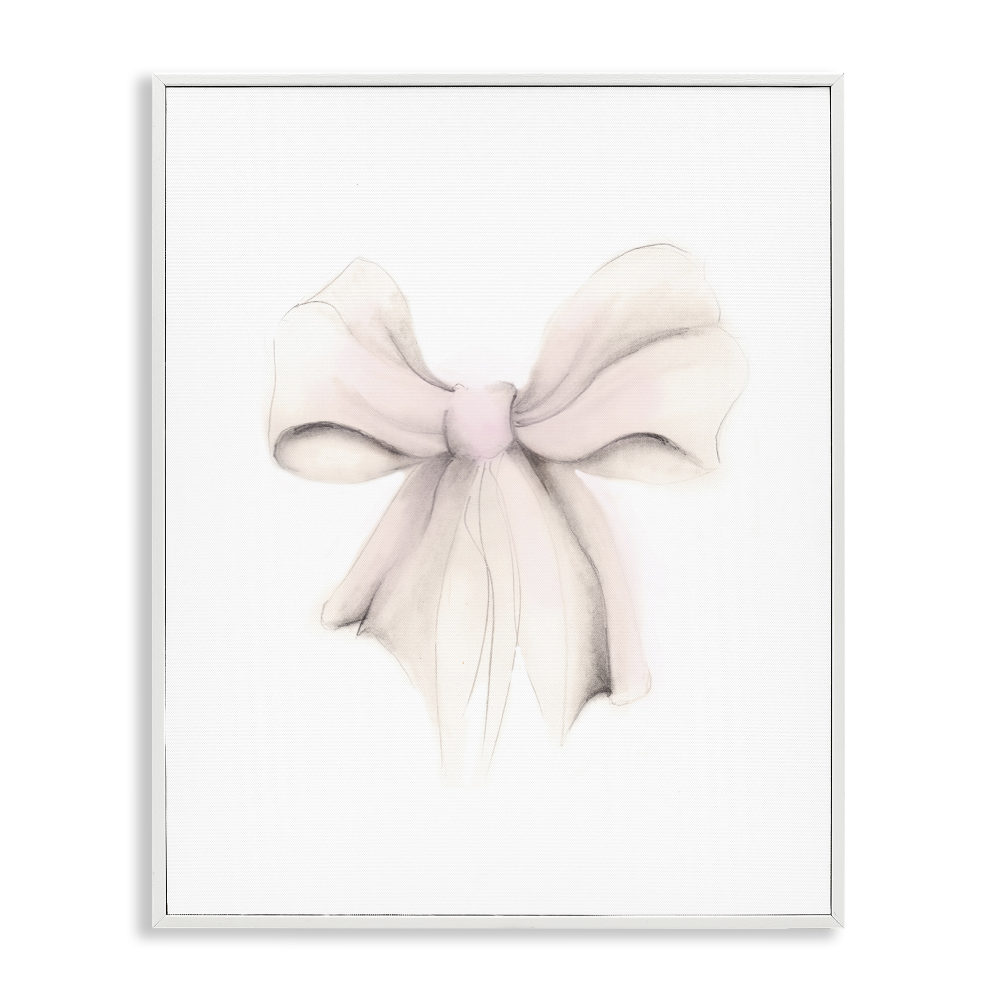Stupell Industries Soft Pale Ribbon Beauty & Fashion Painting White Framed Art Print Wall Art, 24 x 30