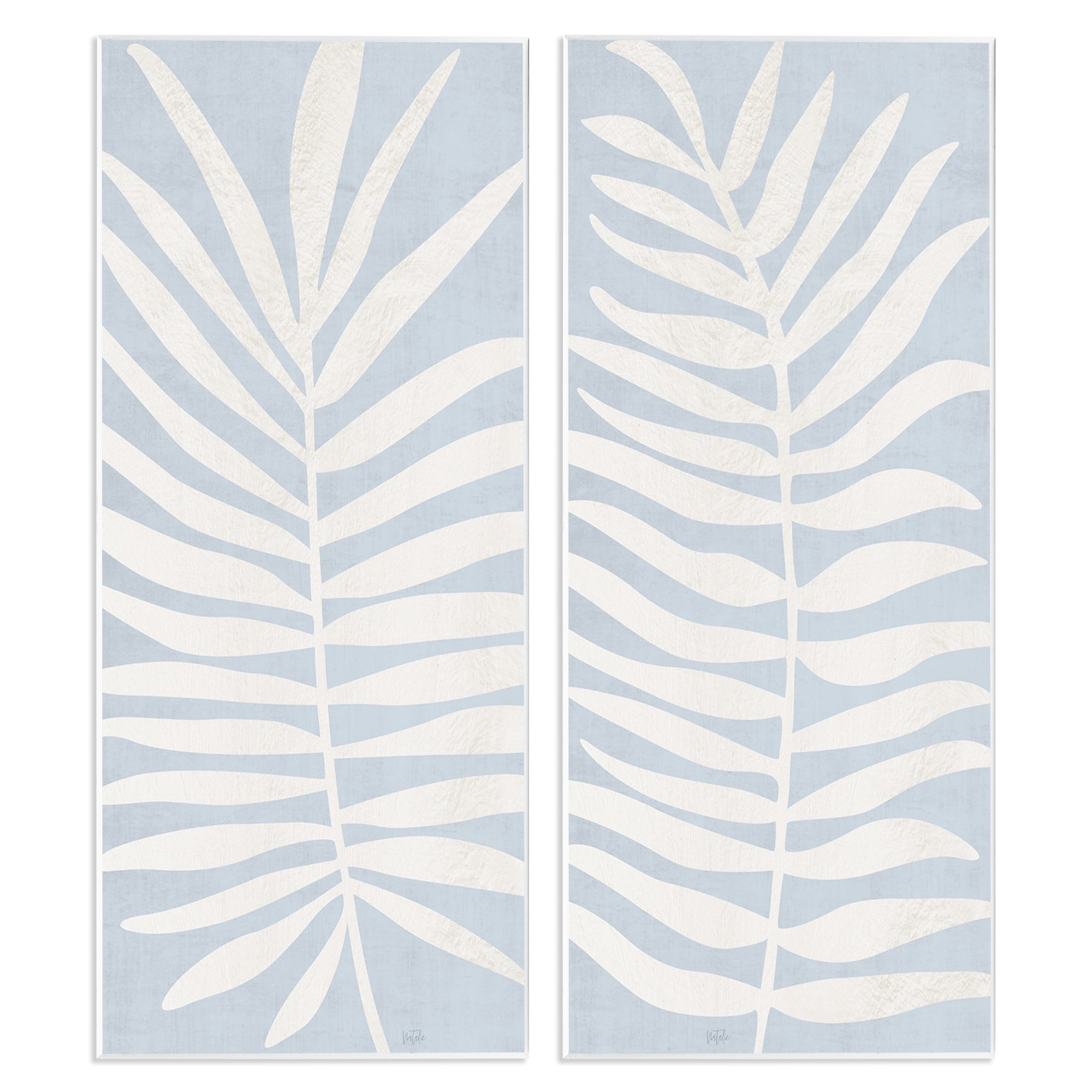 Stupell Industries Soft Palm Leaf Pair 2 Piece Wall Plaque Art Set, design by Natalie Carpentieri