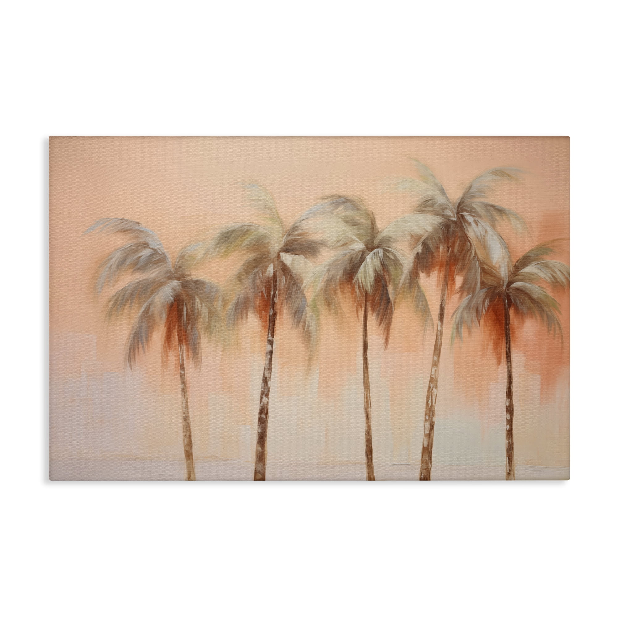 Stupell Industries Soft Palm Tree Lineup Plants & Flowers Painting Wrapped Canvas Art Print Wall Art, 30 x 20