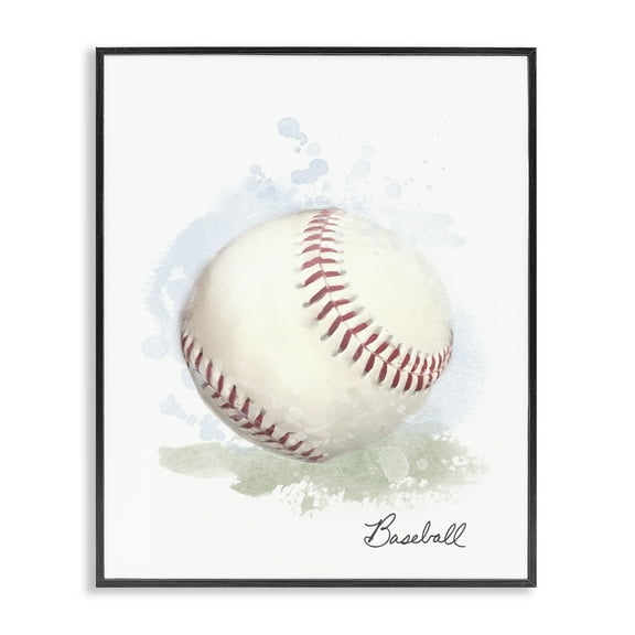 Stupell Industries Soft Pastel Baseball Sports & Sports Teams Painting Black Framed Art Print Wall Art, 11 x 14