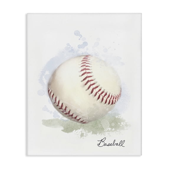 Stupell Industries Eclectic Soft Pastel Baseball Canvas Art, 16 x 20, by Matthew Piotrowicz