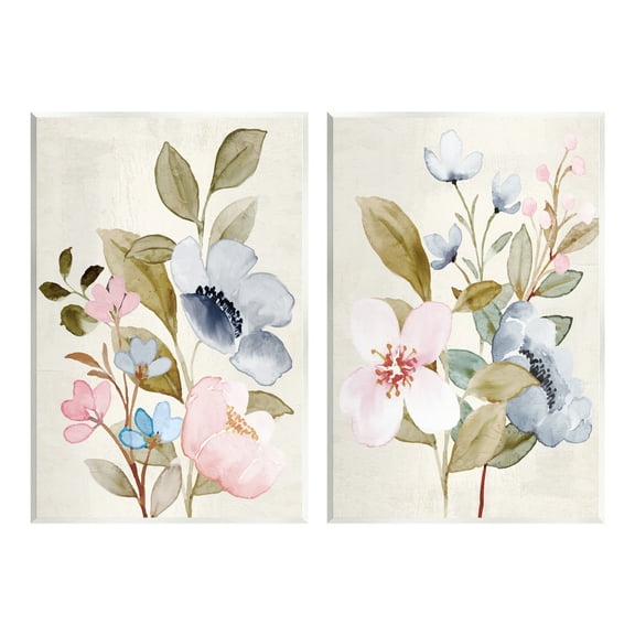Stupell Industries Soft Pastel Florals Botanical & Floral Painting Unframed Art Print Wall Art, 10 x 15