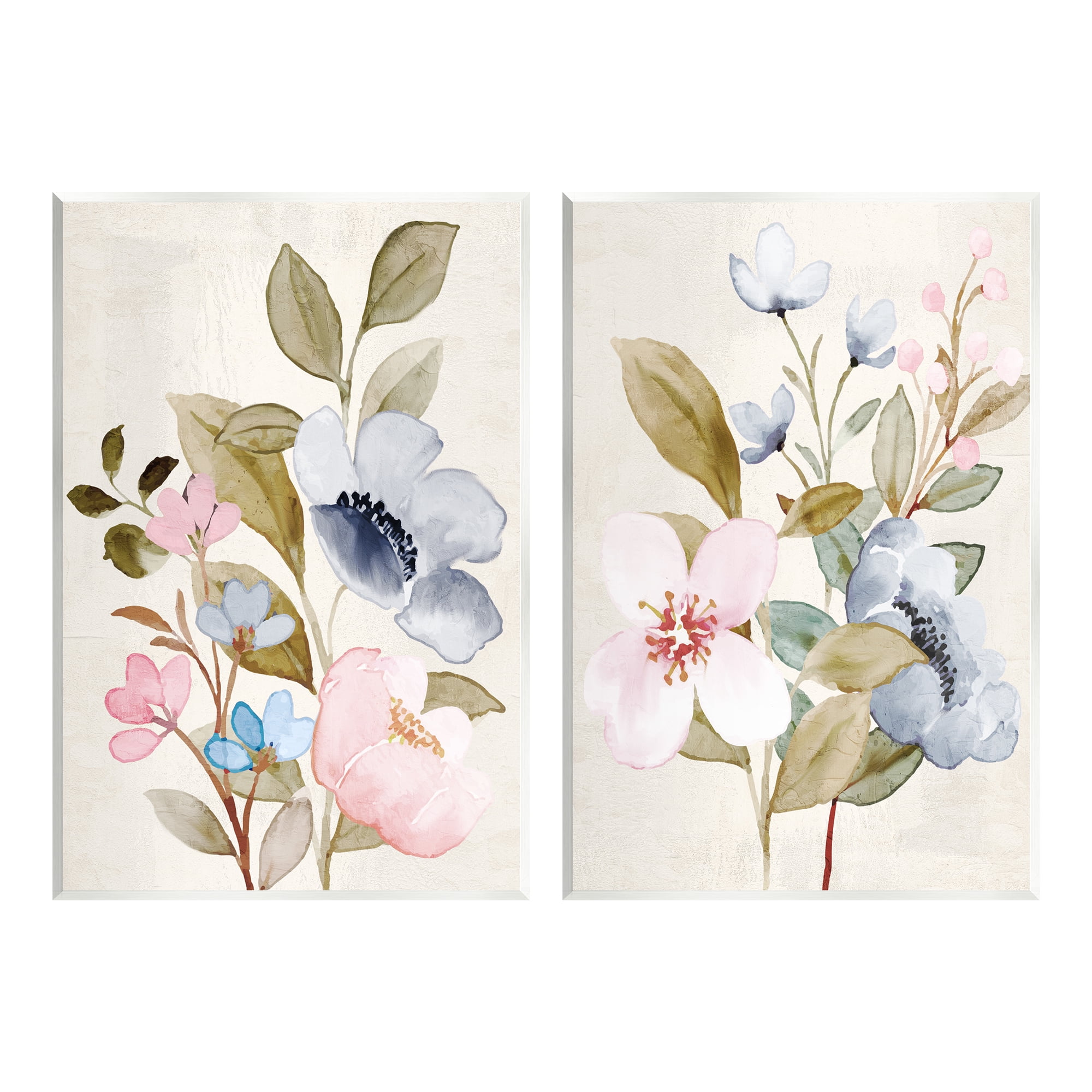 Stupell Industries Soft Pastel Florals Botanical & Floral Painting Unframed Art Print Wall Art, 13 x 19