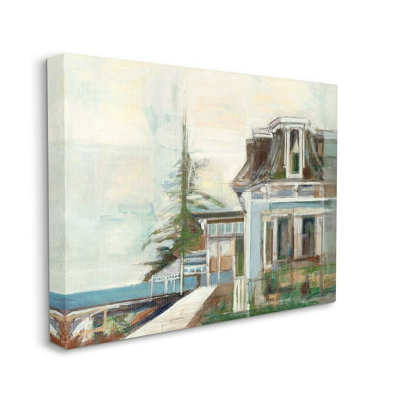 Stupell Industries Soft Pastel Lake Architecture Landscape Painting Designed by Third and Wall