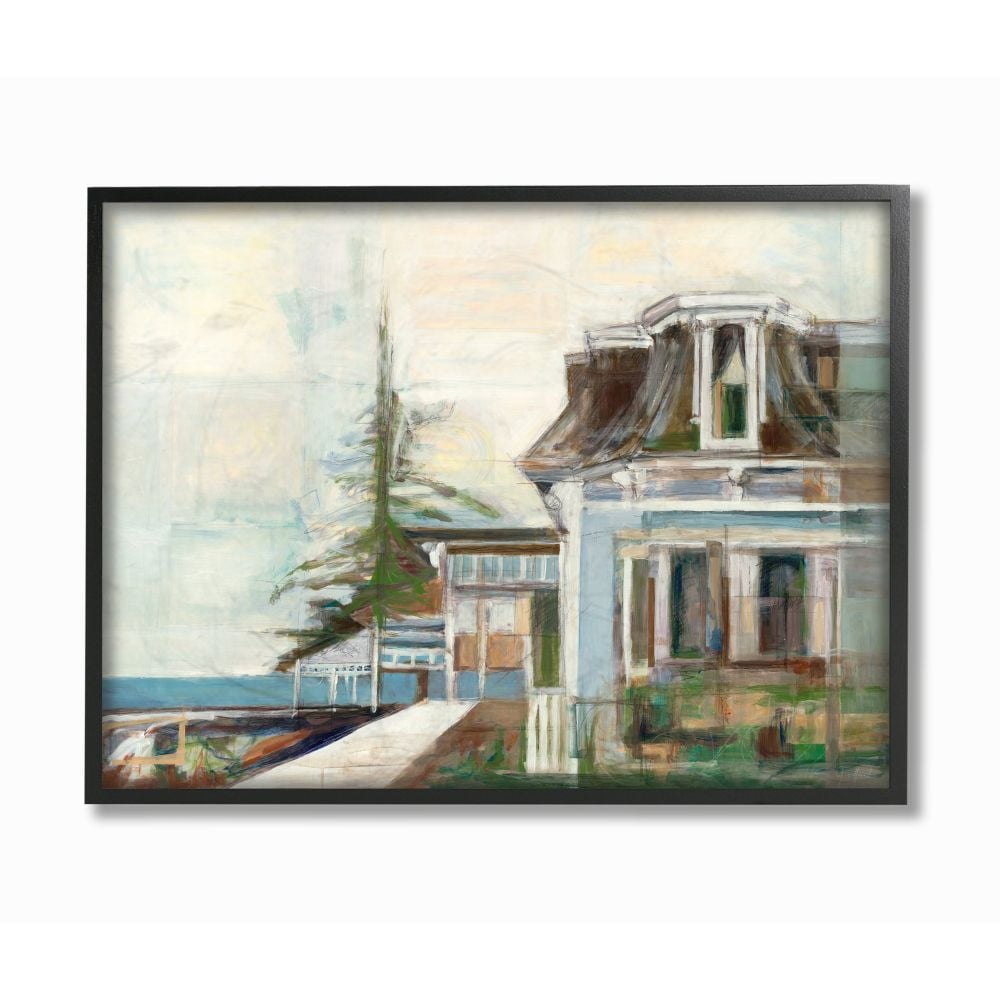 Stupell Industries Soft Pastel Lake Architecture Landscape Painting Designed by Third and Wall