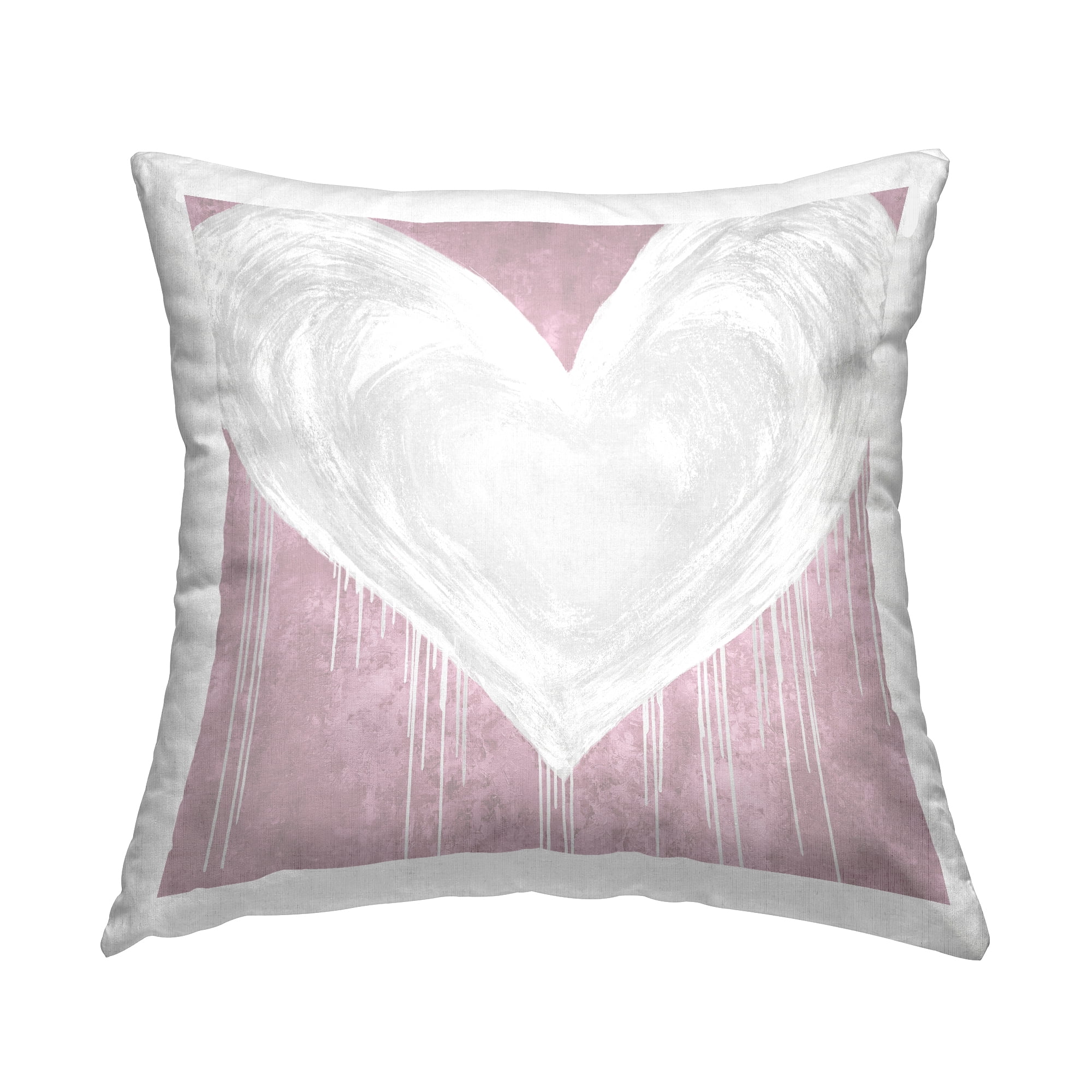 Stupell Industries Soft Pastel Pink Heart Shape Printed Throw Pillow Design by Lindsay Rodgers
