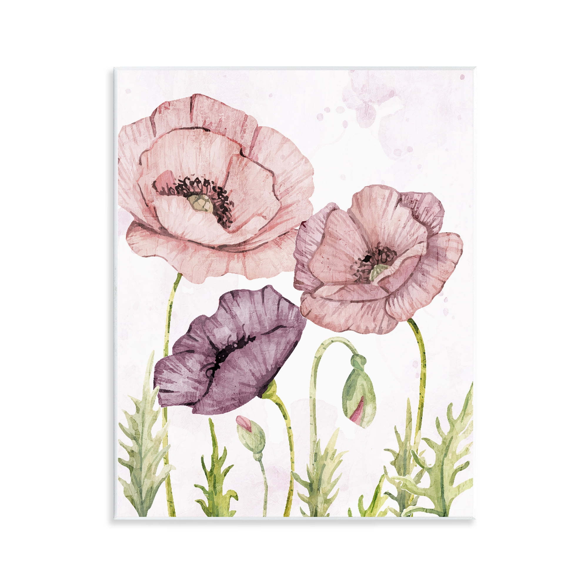 Stupell Industries Soft Pastel Poppy Garden Plants & Flowers Painting Unframed Art Print Wall Art, 11 x 14