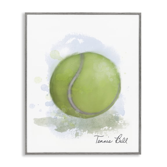 Stupell Industries Soft Pastel Tennis Ball Sports & Sports Teams Painting Gray Framed Art Print Wall Art, 16 x 20