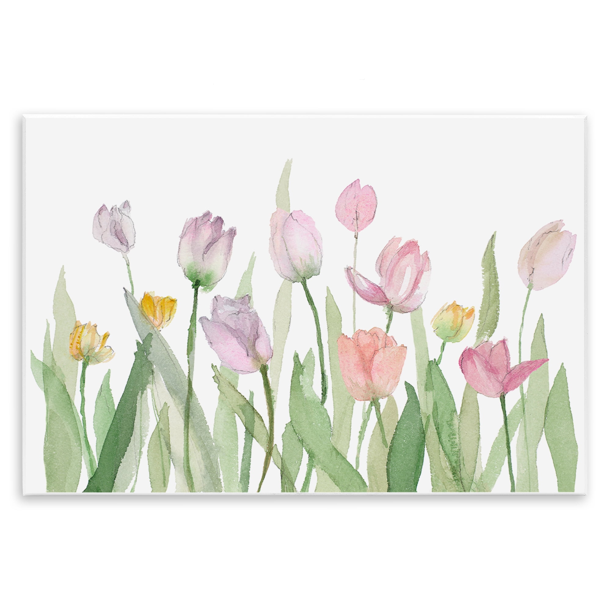 Stupell Industries Soft Pastel Tulips Plants & Flowers Painting Unframed Art Print Wall Art, 19 x 13