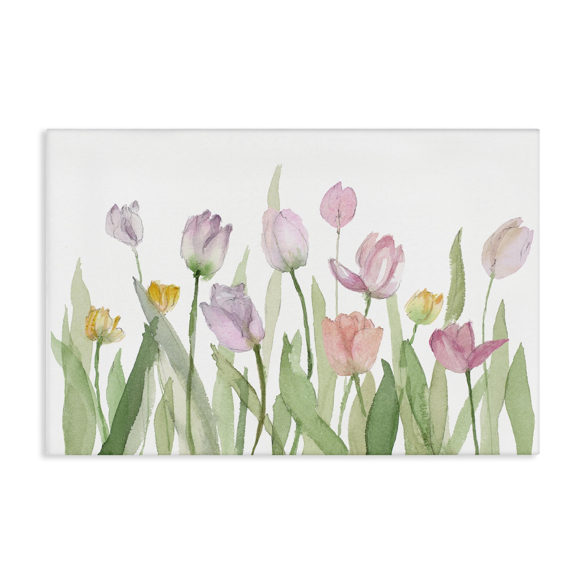 Stupell Industries Soft Pastel Tulips Plants & Flowers Painting Wrapped Canvas Art Print Wall Art, 24 x 16