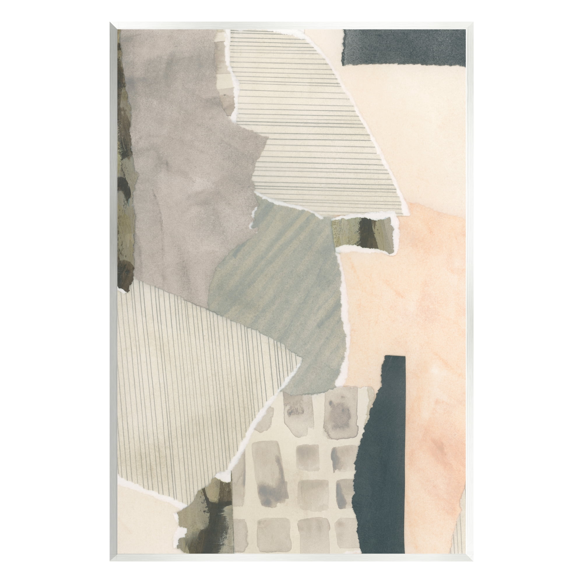 Stupell Industries Soft Patterned Collage Abstract Painting Unframed Art Print Wall Art, 13 x 19