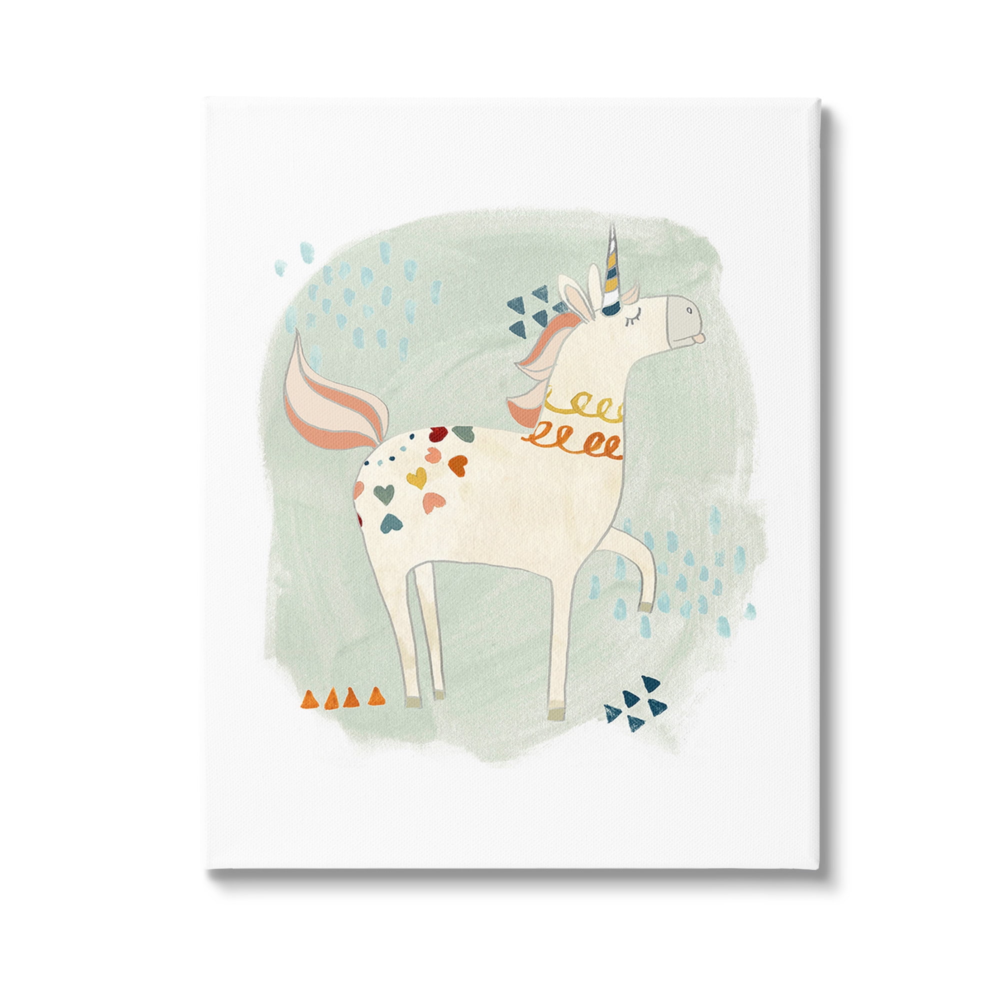 Stupell Industries Soft Patterned Unicorn Animals & Insects Painting Gallery Wrapped Canvas Art Print Wall Art, 16 x 20