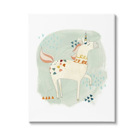 Stupell Industries Soft Patterned Unicorn Animals & Insects Painting Gallery Wrapped Canvas Art Print Wall Art, 24 x 30