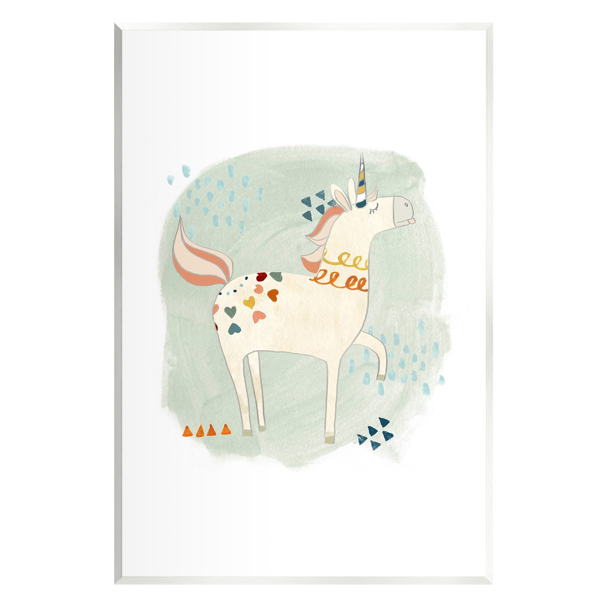 Stupell Industries Soft Patterned Unicorn Animals & Insects Painting Unframed Art Print Wall Art, 13 x 19