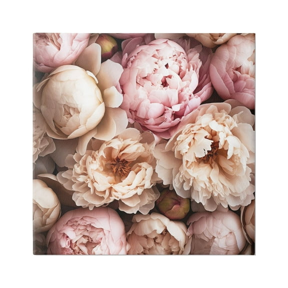 Stupell Industries Soft Peonies Photography Botanical & Floral Photography Gallery Wrapped Canvas Art Print Wall Art, 17 x 17