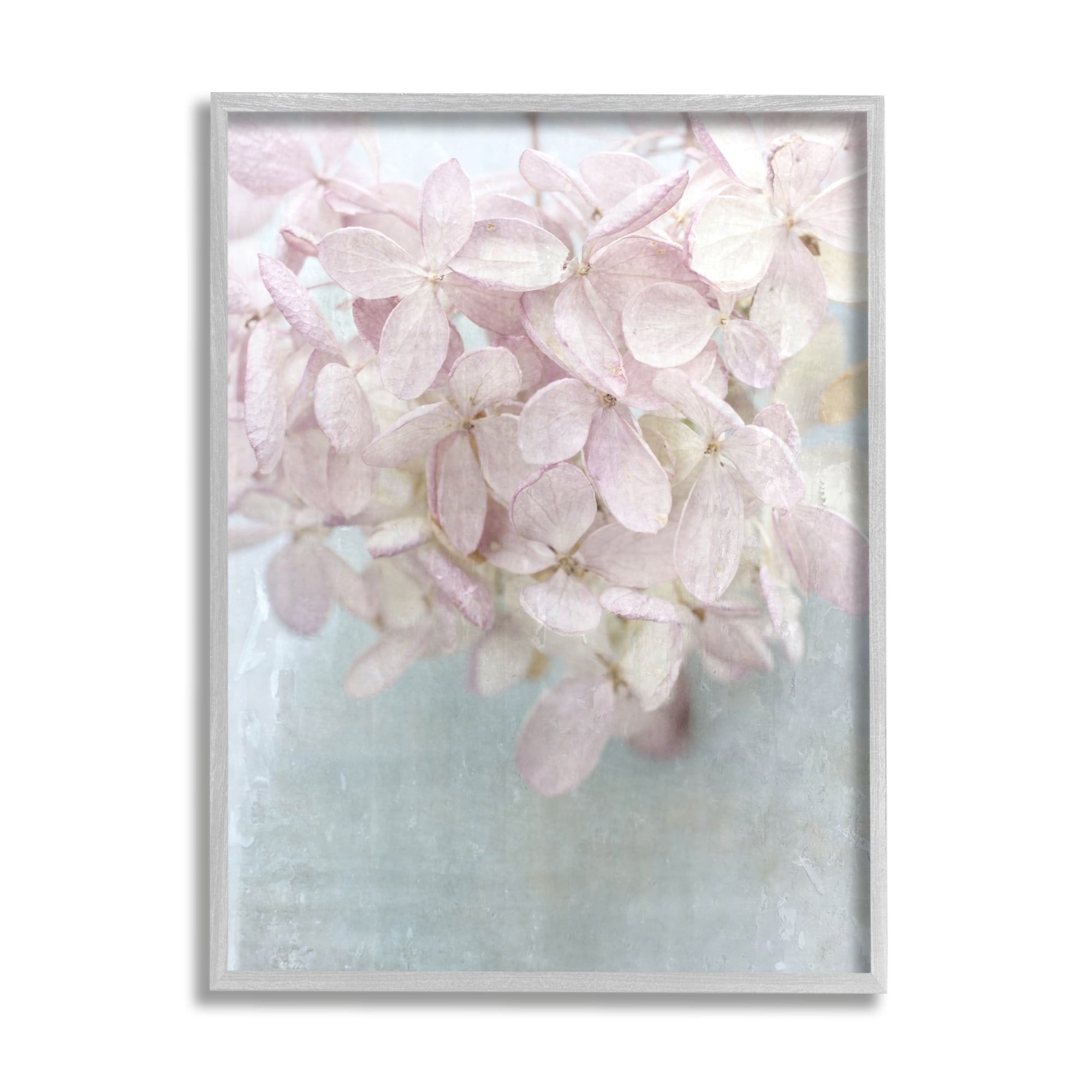 Stupell Industries Soft Pink Abstract Flower Petals Botanical & Floral Painting Gray Framed Art Print Wall Art