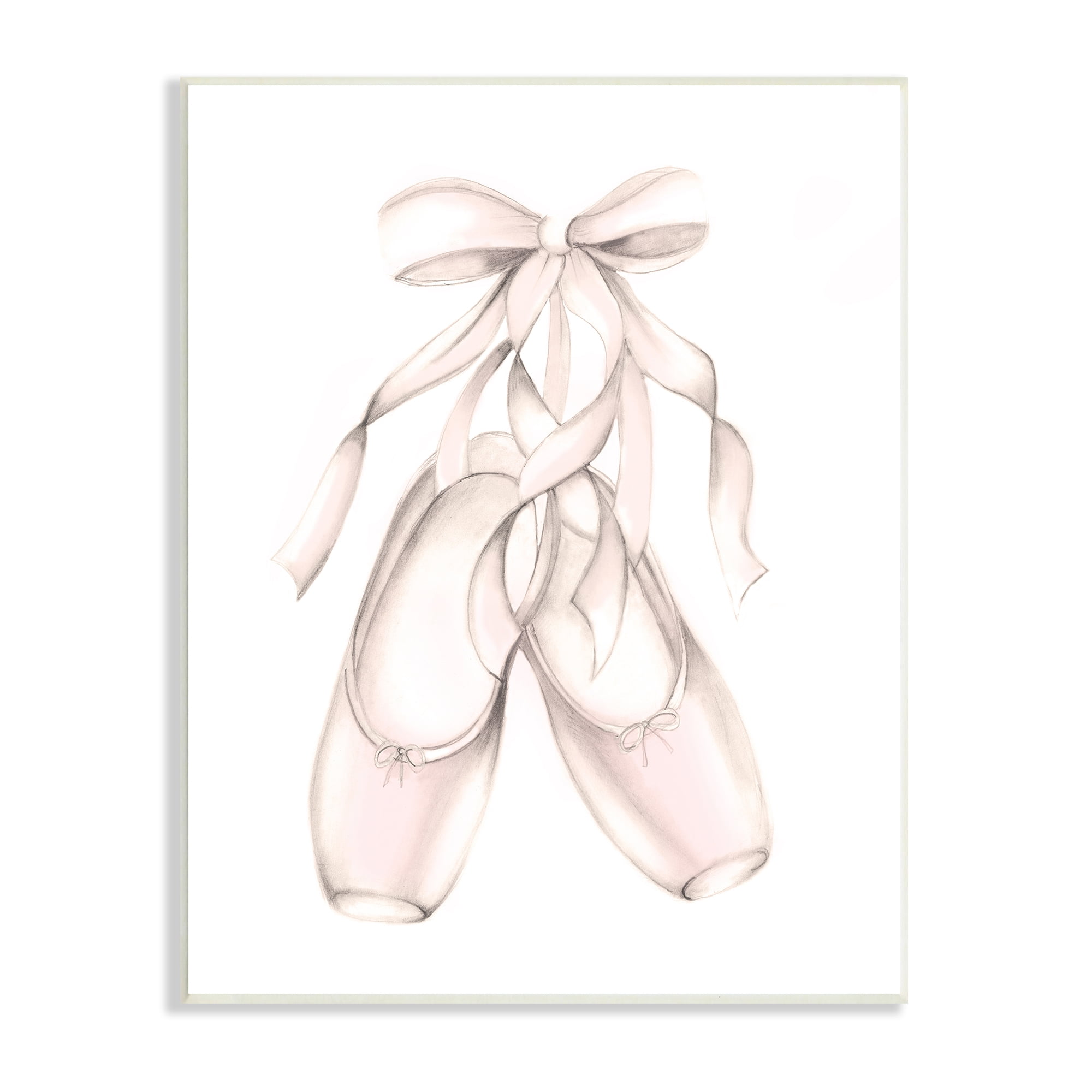 Stupell Industries Soft Pink Ballerina Slippers Ballet Dance Shoes, 13 x 19, Designed by Studio Q