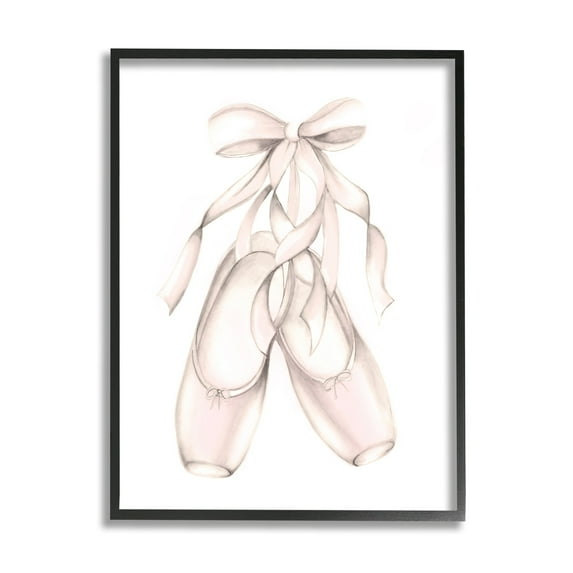 Stupell Industries Soft Pink Ballerina Slippers Ballet Dance Shoes, 24 x 30, Designed by Studio Q