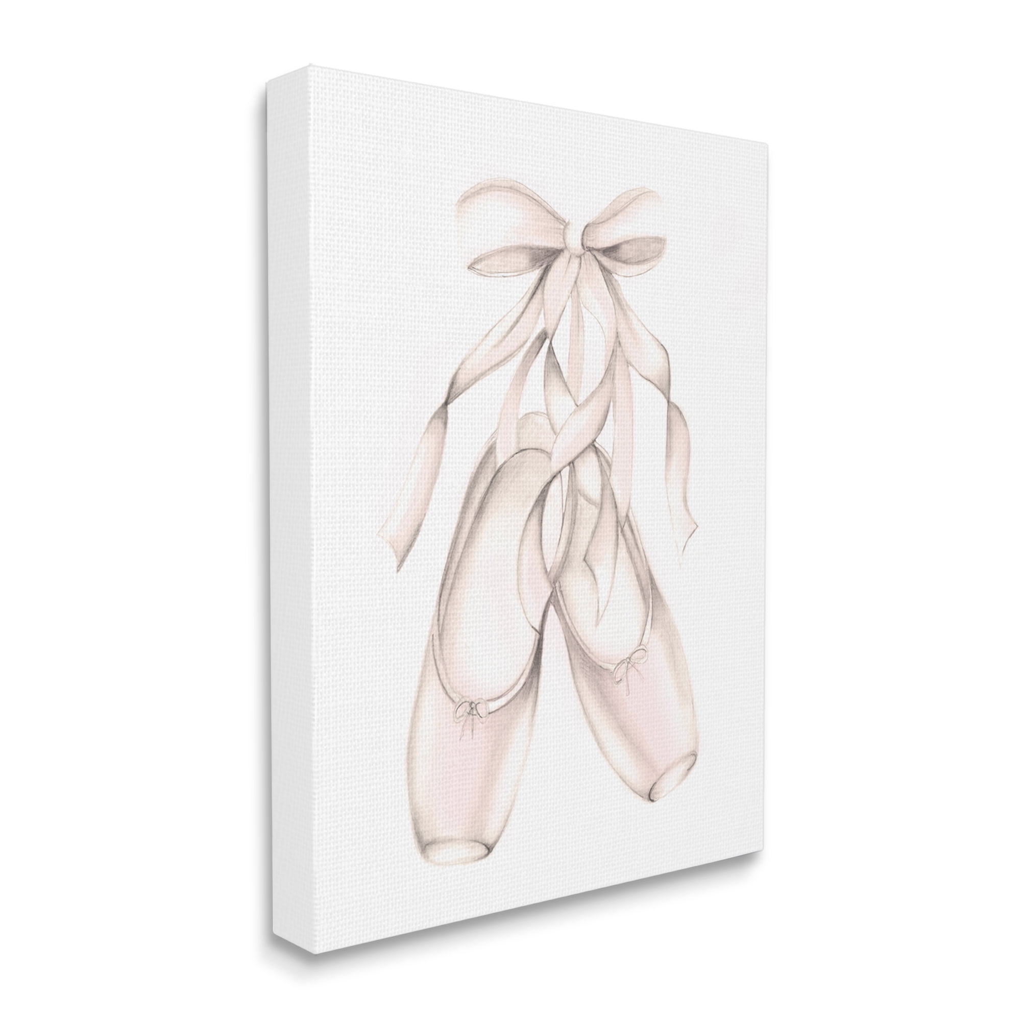 Stupell Industries Soft Pink Ballerina Slippers Ballet Dance Shoes, 36 x 48, Designed by Studio Q