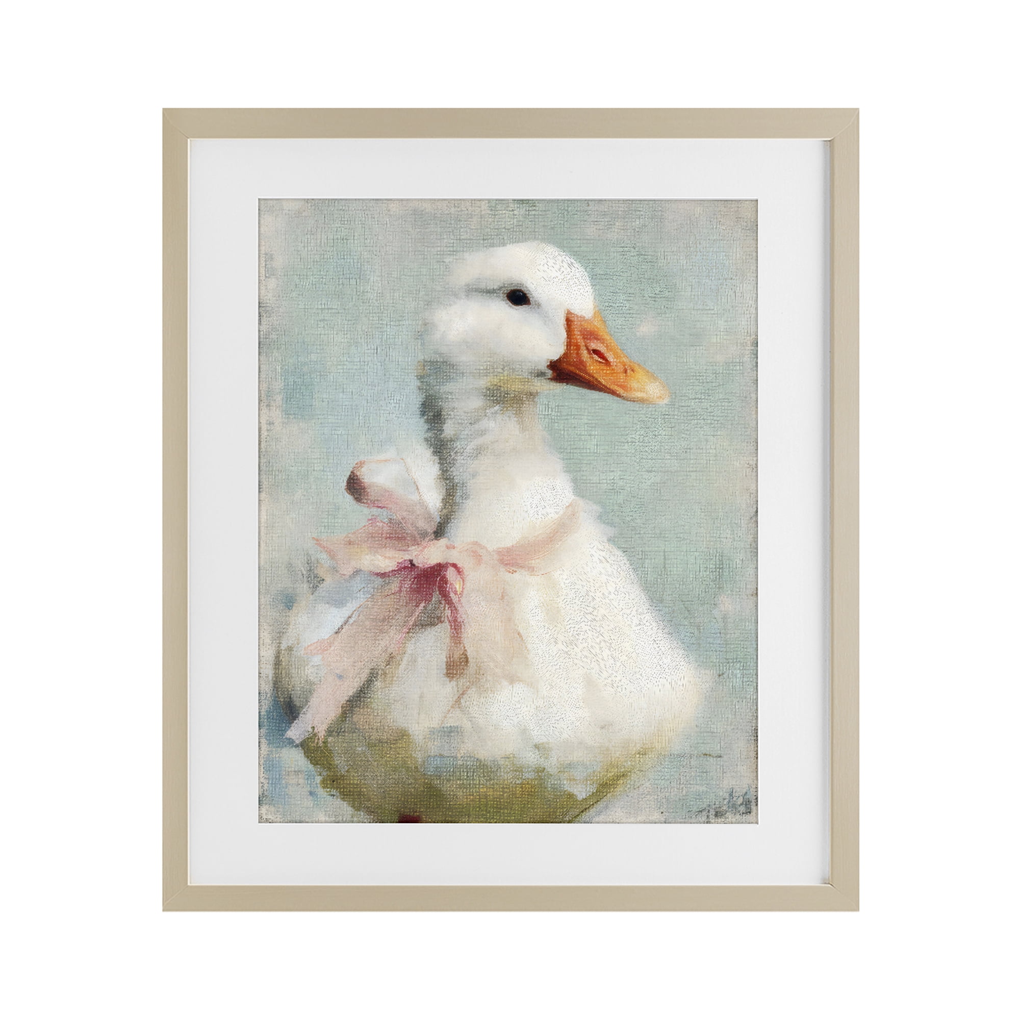 Stupell Industries Soft Pink Bow Goose Birch Framed Print Under Glass, design by LSR Design Studio