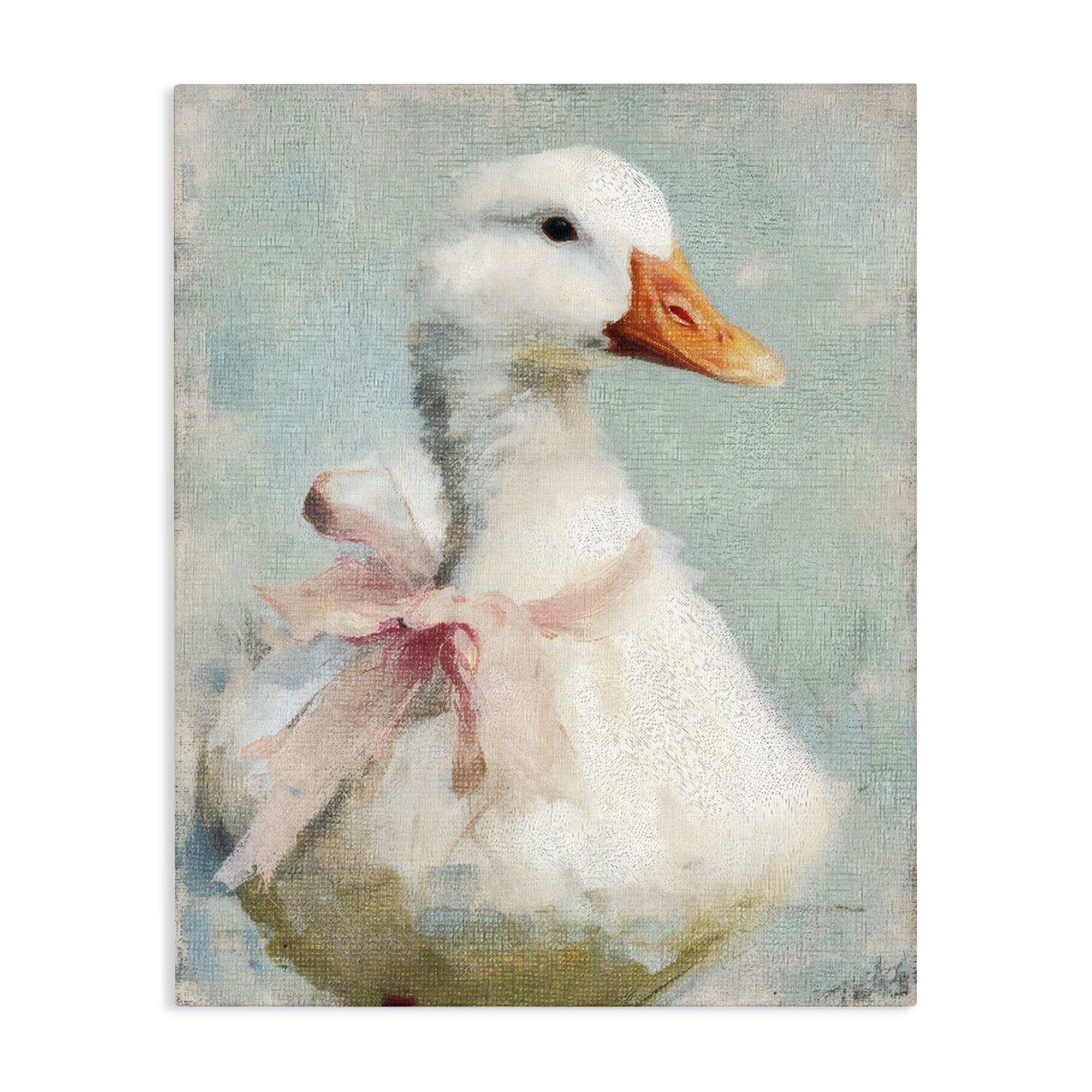 Stupell Industries Soft Pink Bow Goose Canvas Wall Art, design by LSR Design Studio