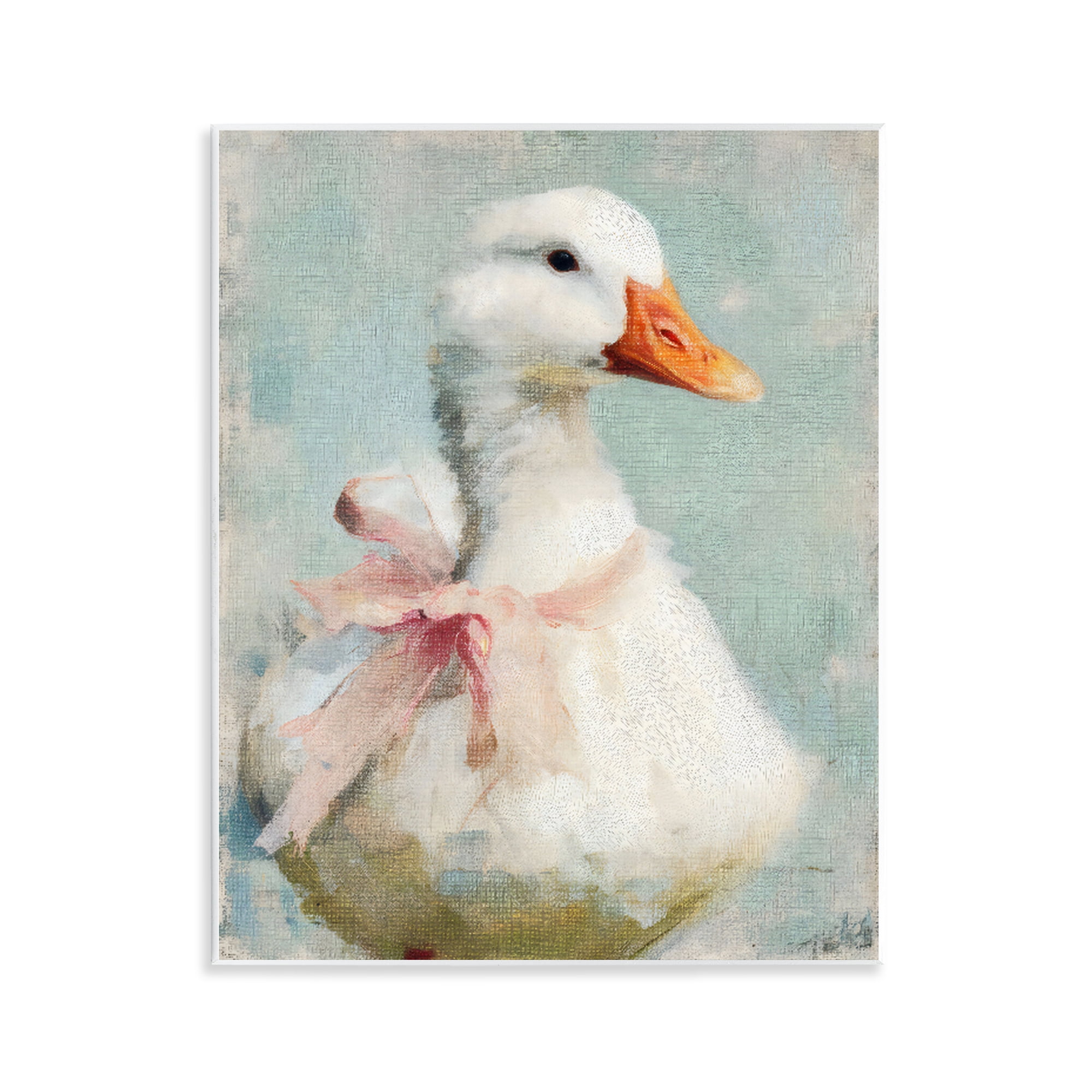 Stupell Industries Soft Pink Bow Goose Wall Plaque Art, design by LSR Design Studio