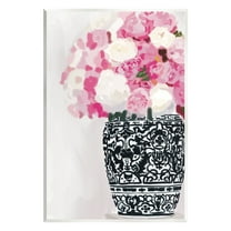 Stupell Industries Soft Pink Carnation Blooms Ornate Pattern Pottery Vase Graphic Art Unframed Art Print Wall Art, Design by Amelia Noyes