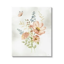 Stupell Industries Soft Pink Flower Sprigs Botanical & Floral Painting Gallery Wrapped Canvas Art Print Wall Art, 16 x 20