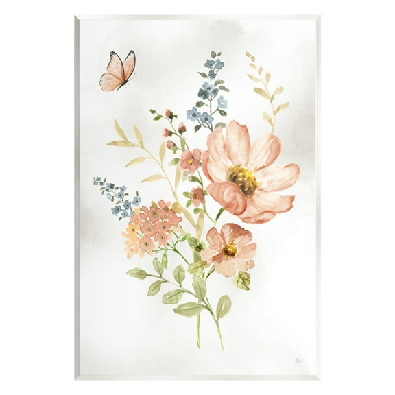 Stupell Industries Soft Pink Flower Sprigs Botanical & Floral Painting Unframed Art Print Wall Art, 10 x 15