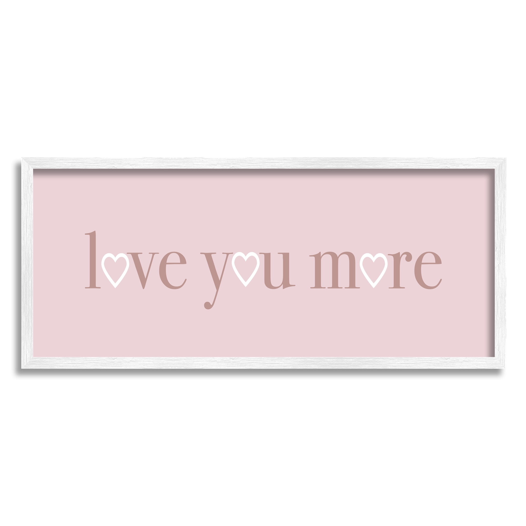 Stupell Industries Soft Pink Love You More Phrase Heart Shapes, 13 x 30, Designed by Daphne Polselli