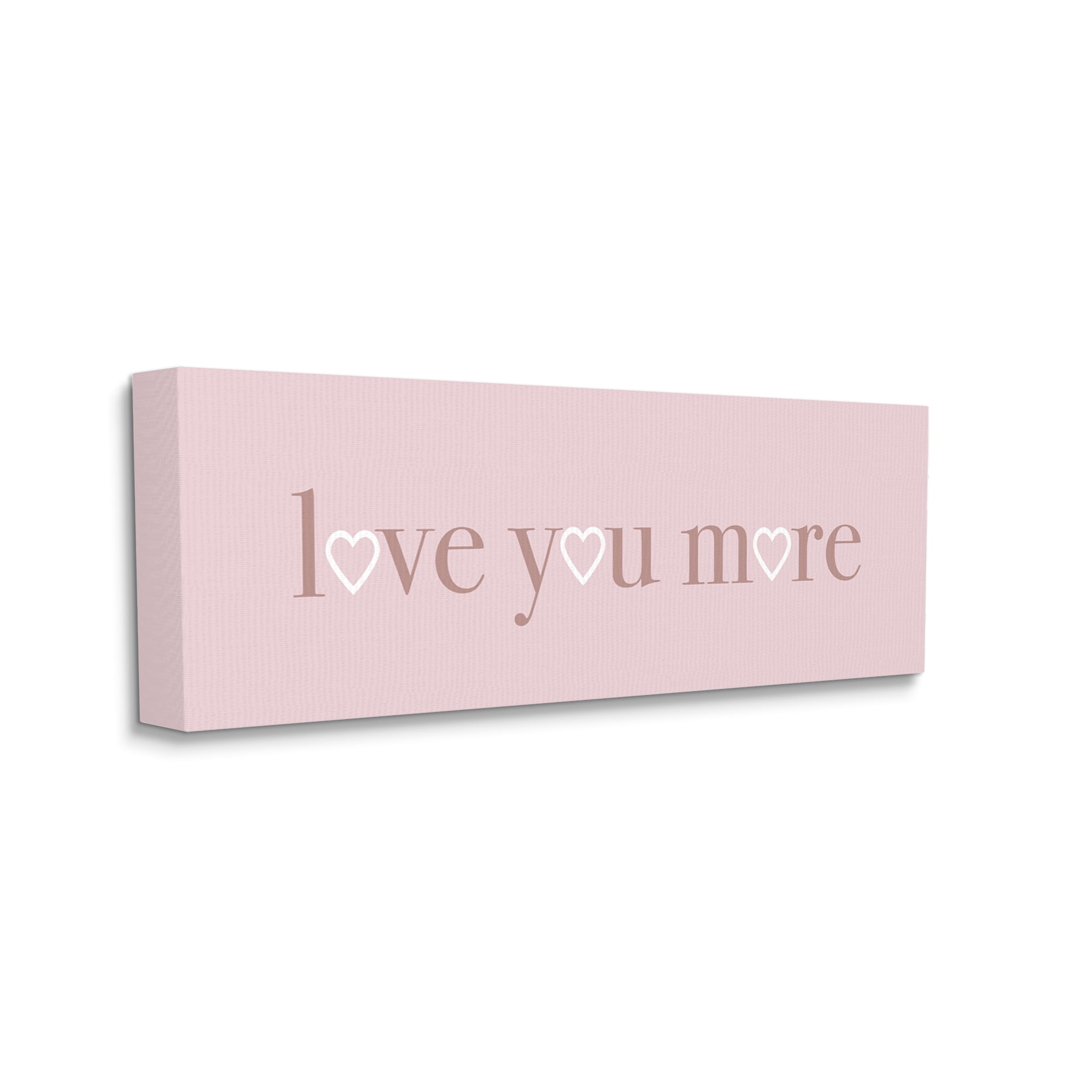 Stupell Industries Soft Pink Love You More Phrase Heart Shapes, 13 x 30, Designed by Daphne Polselli