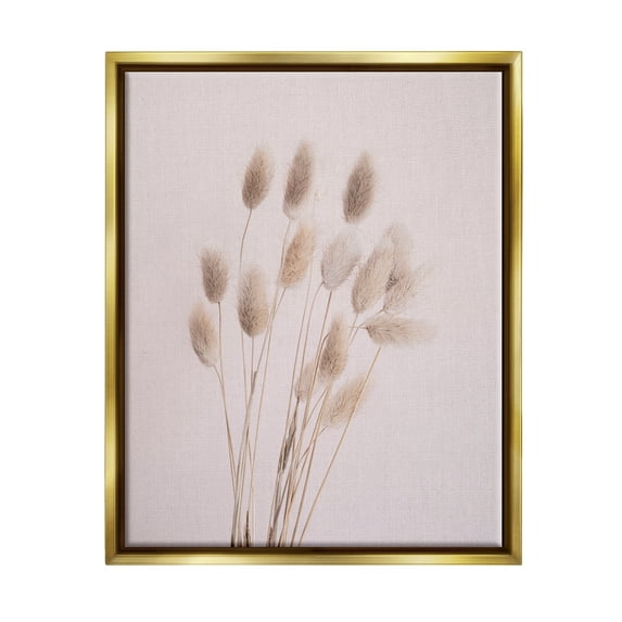 Stupell Industries Soft Pink Reed Sprigs Botanical & Floral Photography Gold Floater Framed Art Print Wall Art, 25 x 31