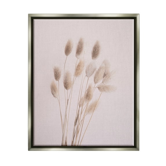 Stupell Industries Soft Pink Reed Sprigs Botanical & Floral Photography Gray Floater Framed Art Print Wall Art, 17 x 21