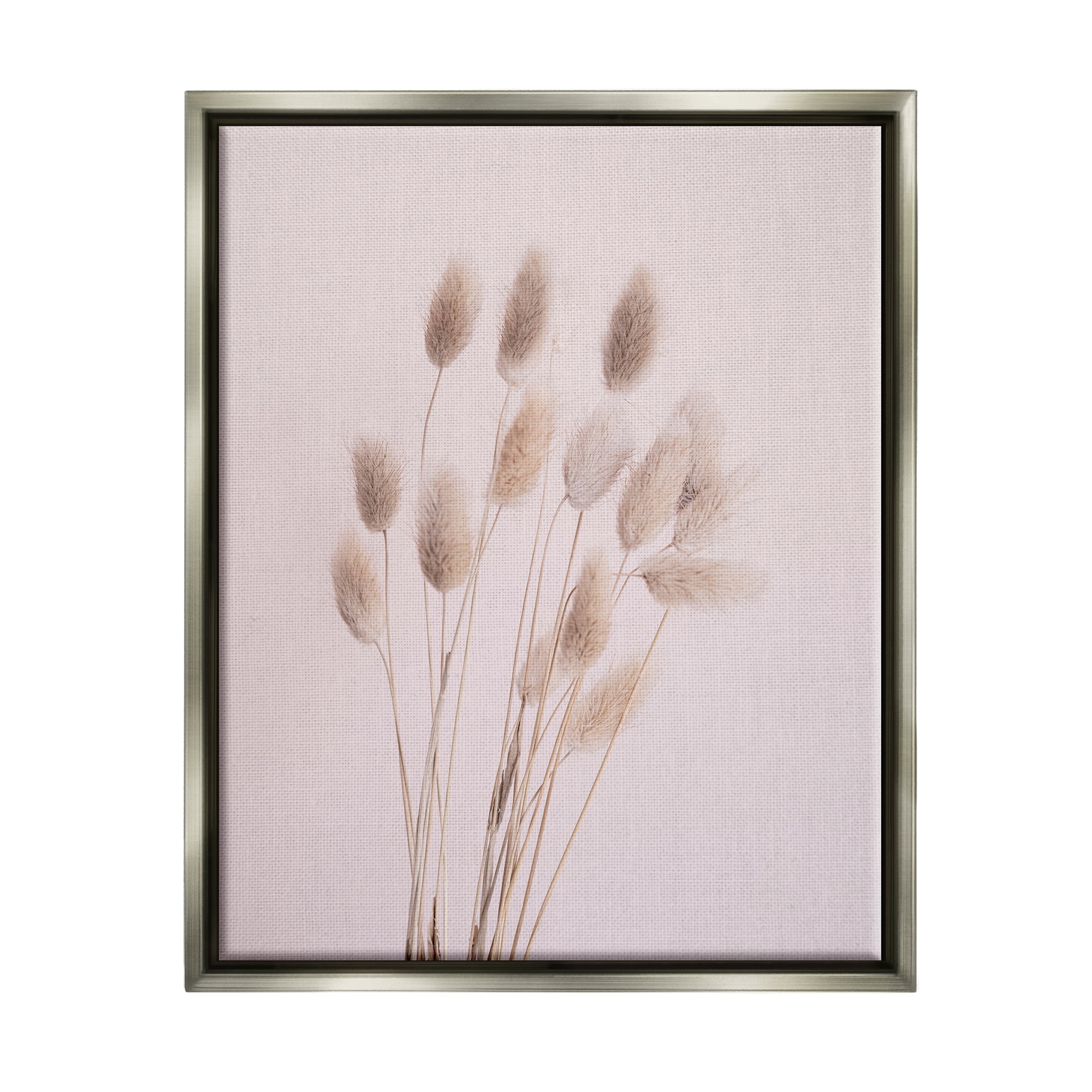 Stupell Industries Soft Pink Reed Sprigs Botanical & Floral Photography Gray Floater Framed Art Print Wall Art, 25 x 31