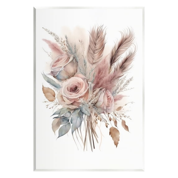 Stupell Industries Soft Pink Rose Bundle Botanical & Floral Painting Unframed Art Print Wall Art, 10 x 15