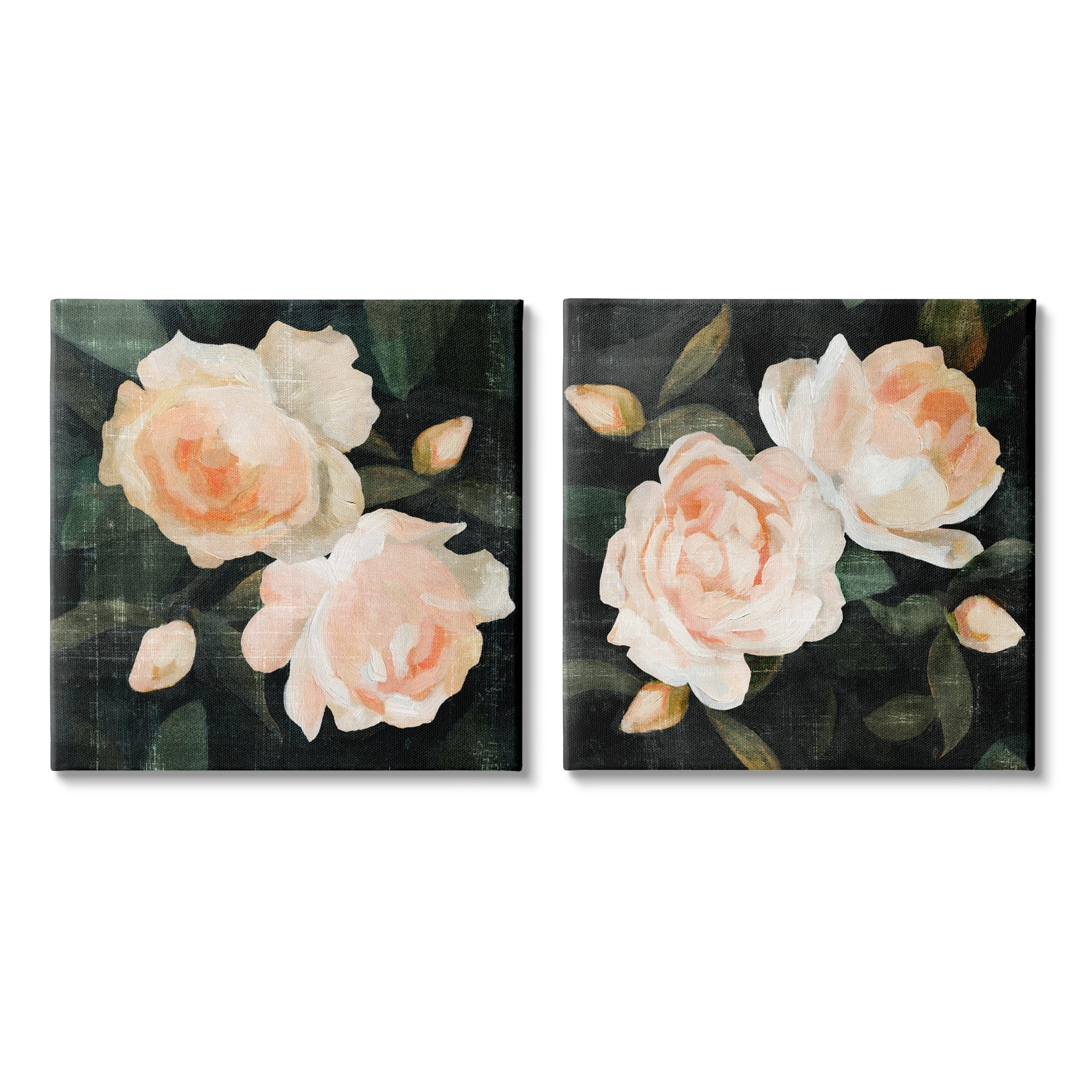 Stupell Industries Soft Pink Rose Garden Abstract Flower Bush Canvas Wall Art by Emma Caroline