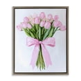 thumbnail image 1 of Stupell Industries Cottage Soft Pink Tulips with Ribbon Brown Floating Frame Canvas Art, 25 x 31, by The Prints Vibe, 1 of 8