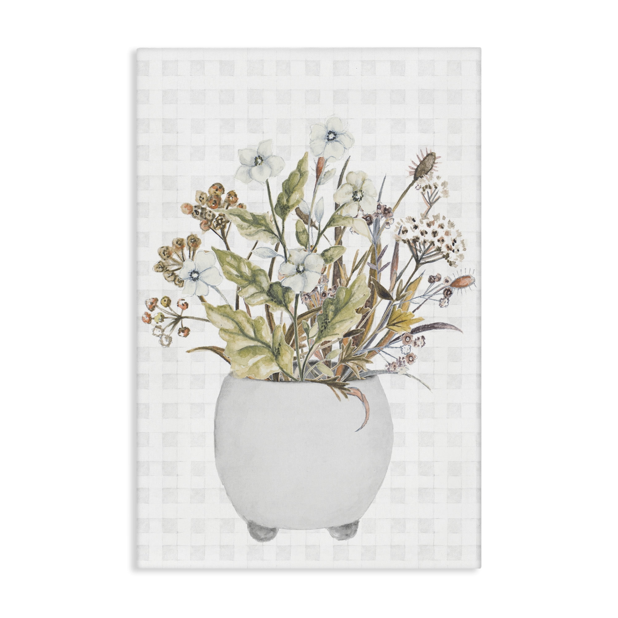 Stupell Industries Soft Potted Wildflowers Botanical & Floral Painting Gallery Wrapped Canvas Art Print Wall Art, 16 x 24