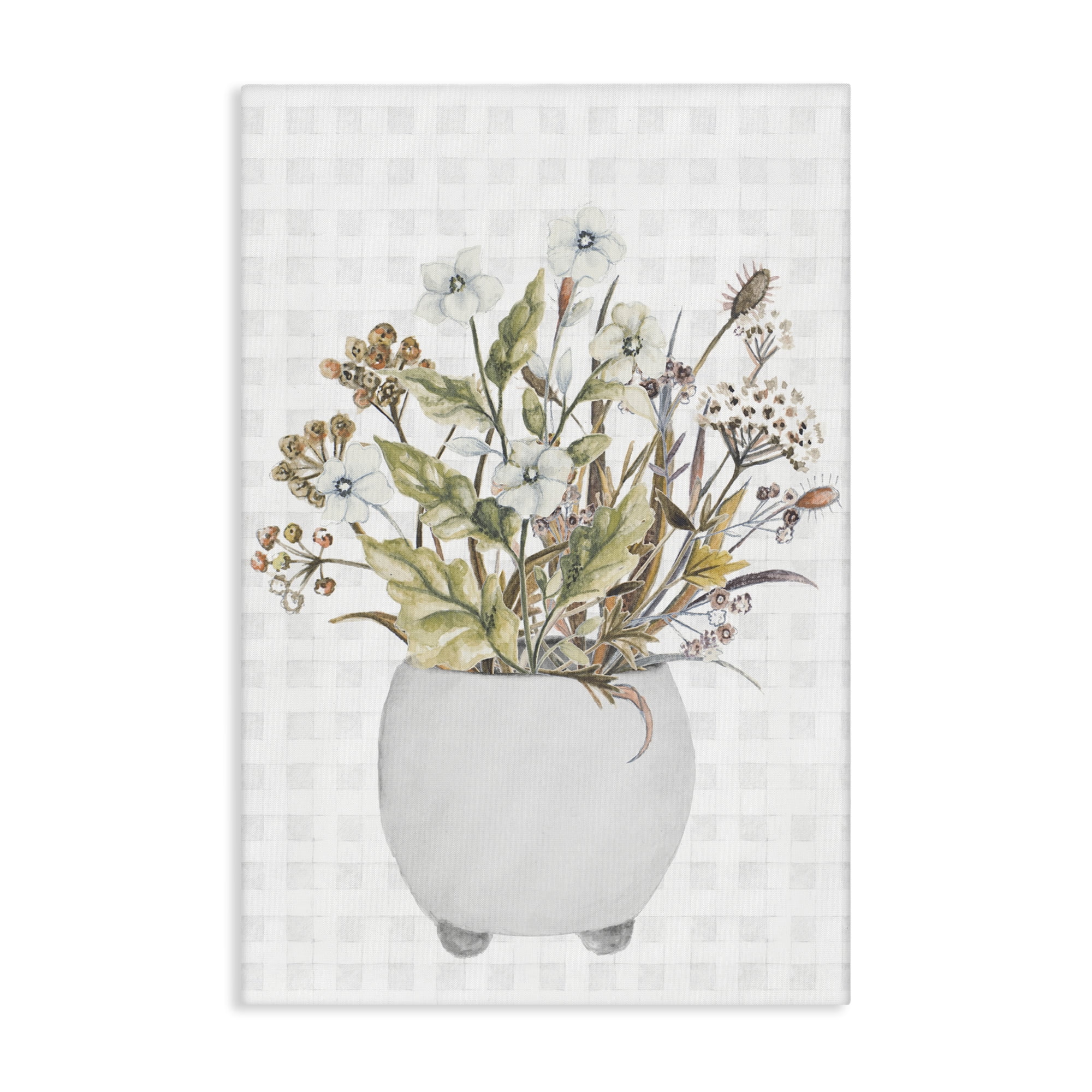 Stupell Industries Soft Potted Wildflowers Botanical & Floral Painting Gallery Wrapped Canvas Art Print Wall Art, 20 x 30