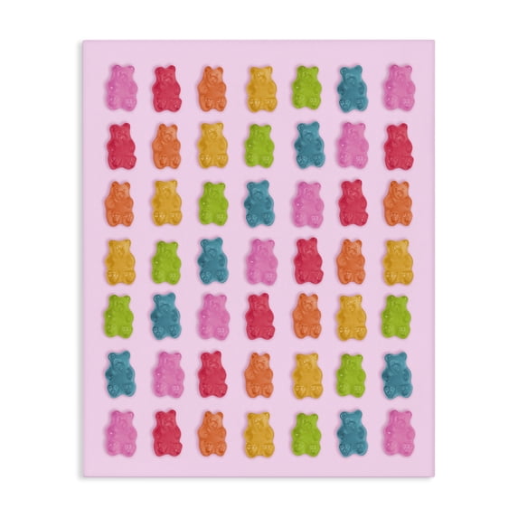 Stupell Industries Contemporary Soft Rainbow Bears on Pink Canvas Art, 16 x 20, by LISH Creative