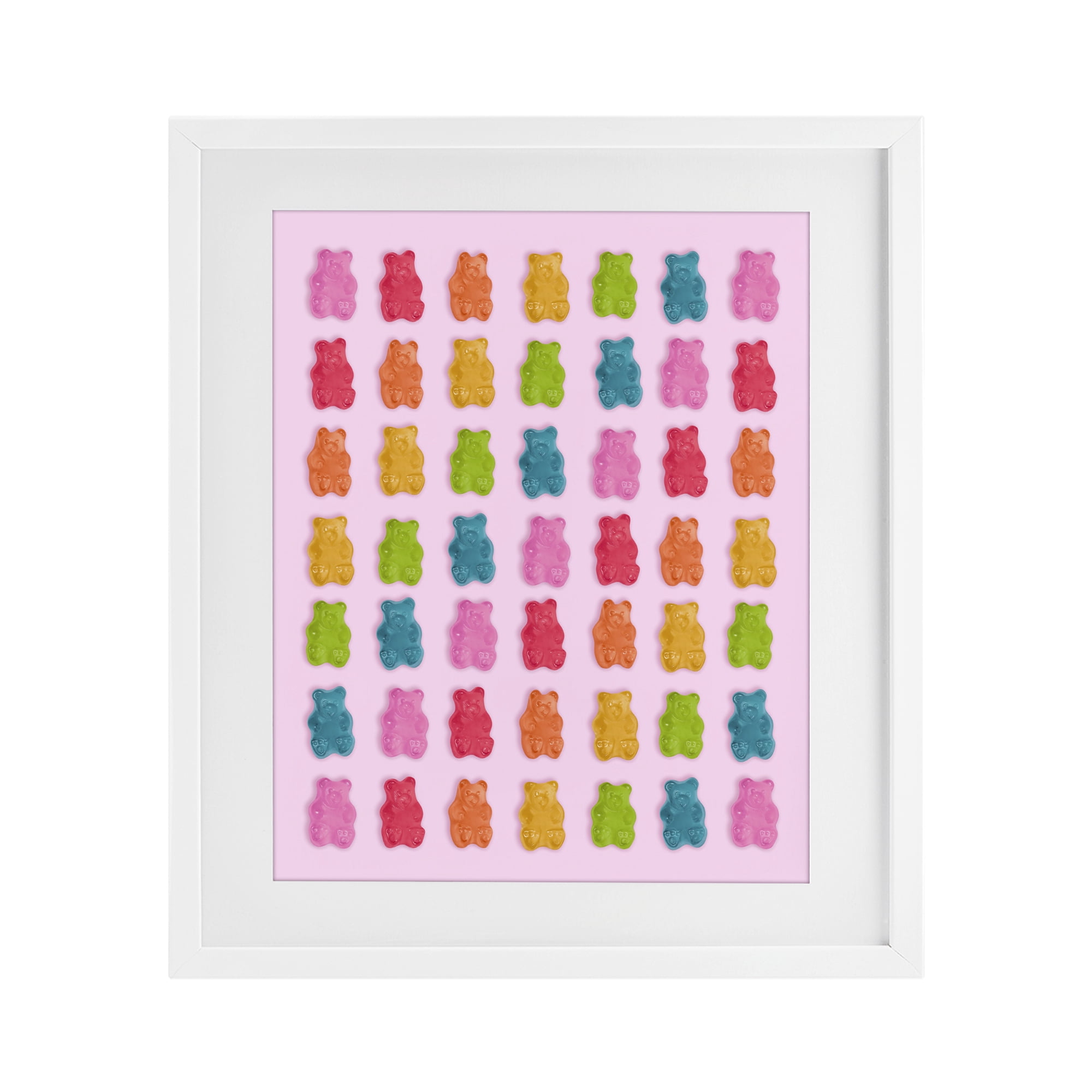 Stupell Industries Soft Rainbow Bears on Pink White Framed Print Under Glass, design by LISH Creative
