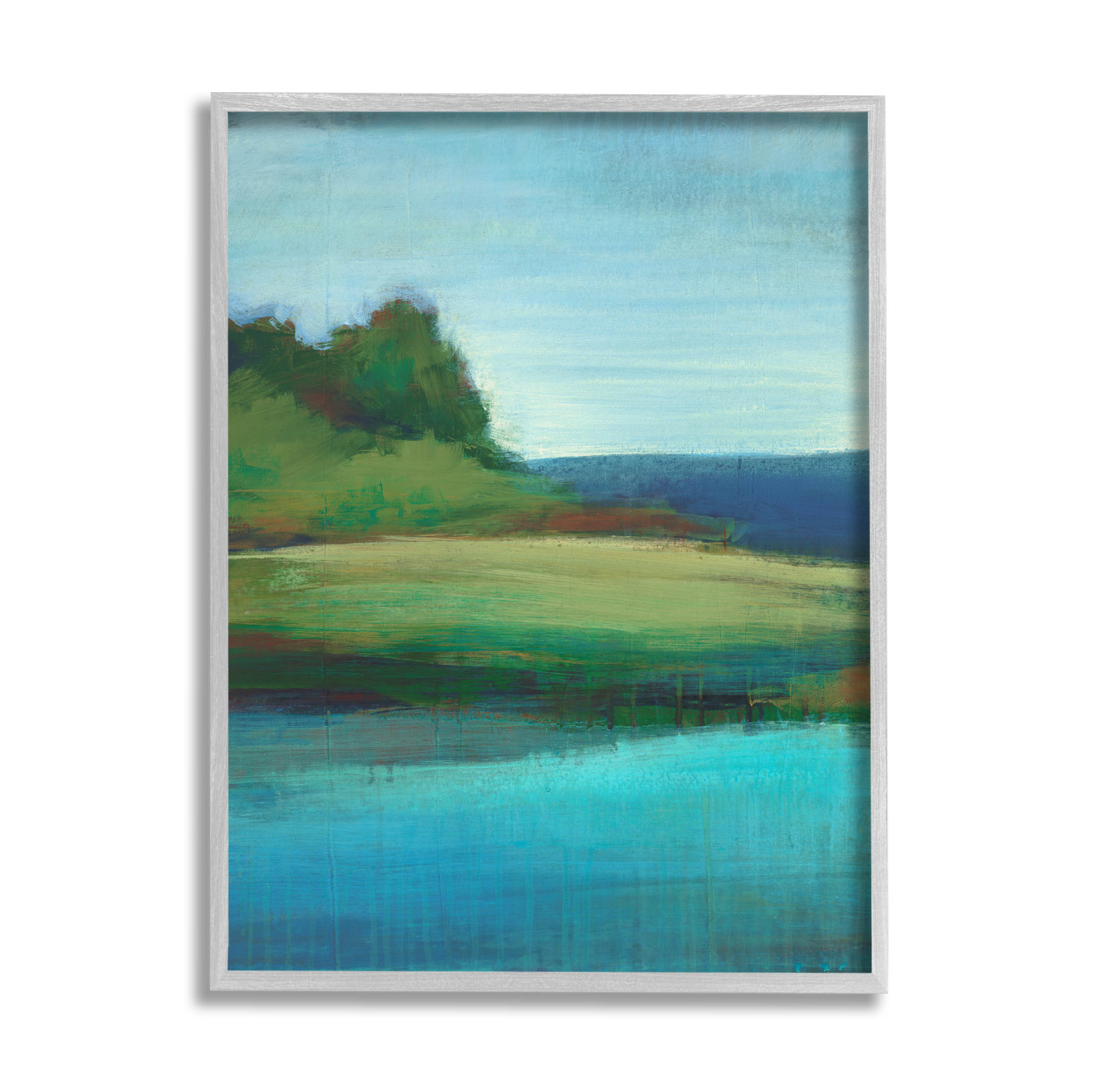 Stupell Industries Soft Rainy Lake Landscape Painting Gray Framed Art Print Wall Art, Design by Stacy D'Aguiar