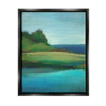 Stupell Industries Soft Rainy Lake Landscape Painting Jet Black Floating Framed Canvas Print Wall Art, Design by Stacy D'Aguiar