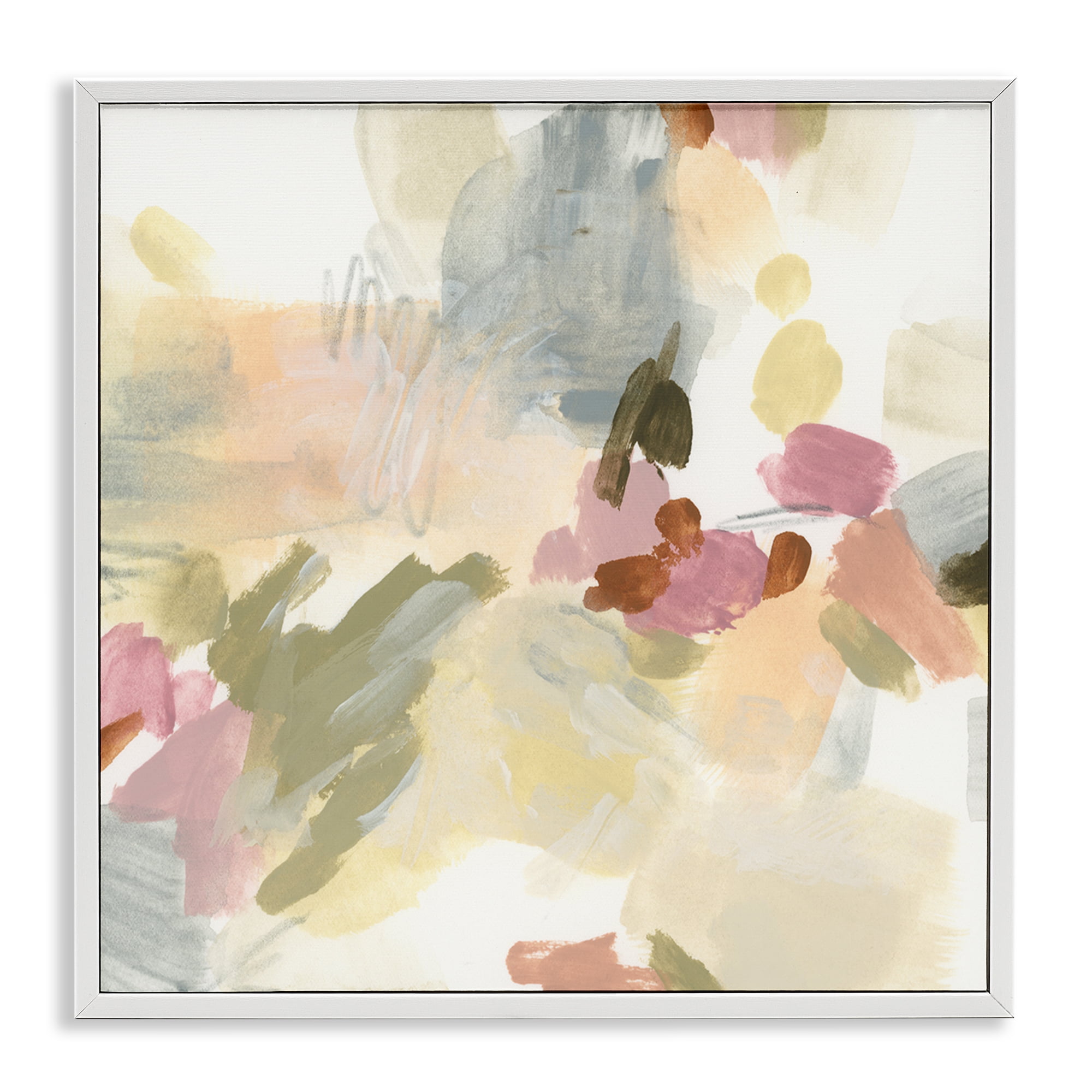 Stupell Industries Soft Restless Abstraction Abstract Painting White Framed Art Print Wall Art, 12 x 12