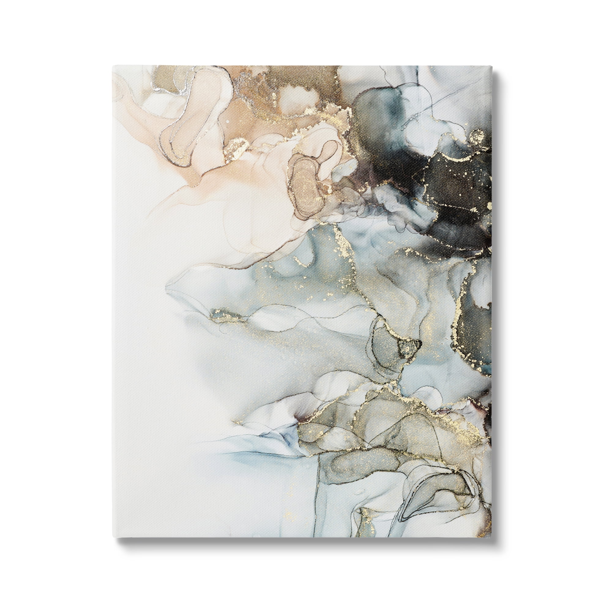 Stupell Industries Soft Ripples Abstraction Abstract Painting Gallery Wrapped Canvas Print Wall Art, 30 x 40