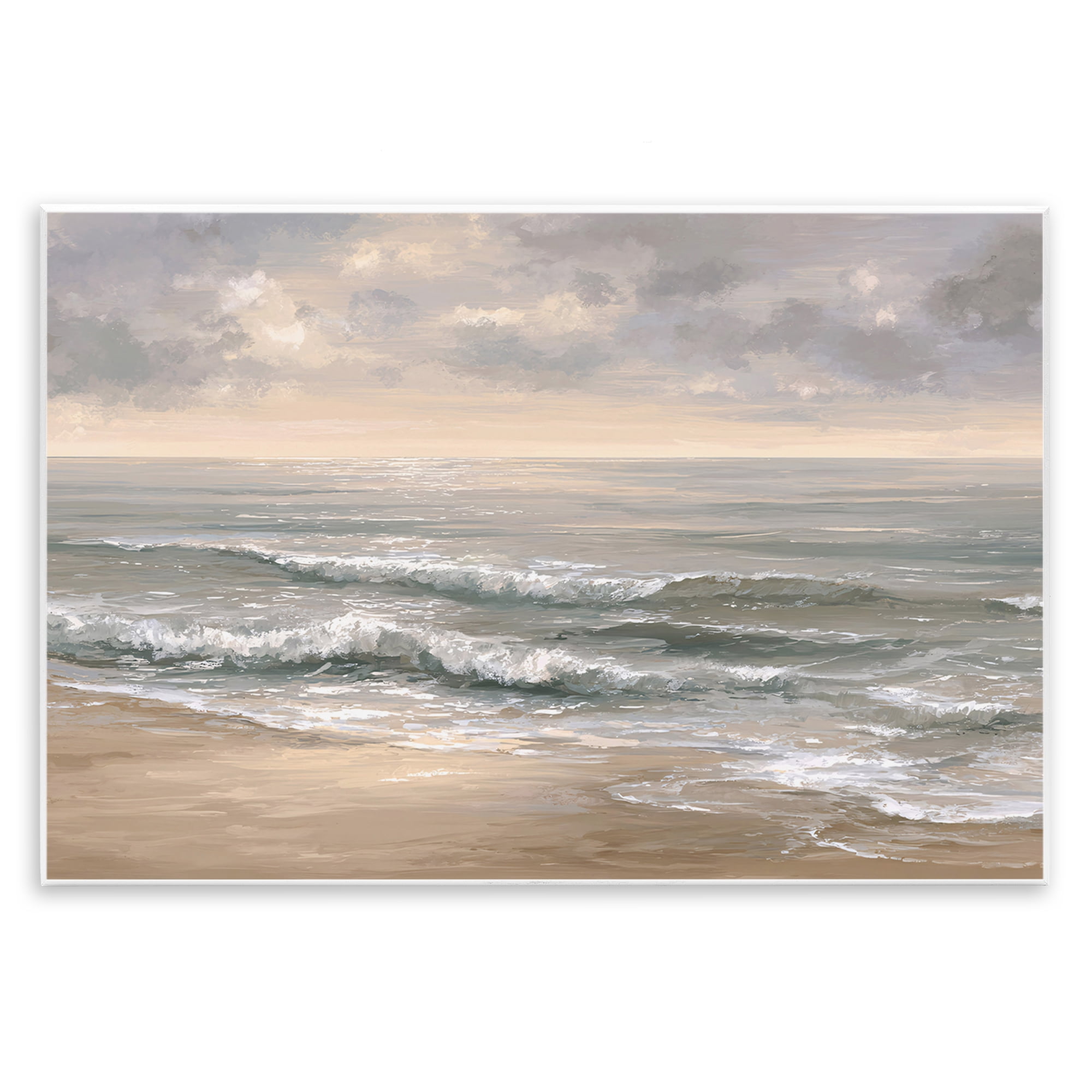 Stupell Industries Soft Rolling Beach Waves Wall Plaque Art, design by Jacky Ngan