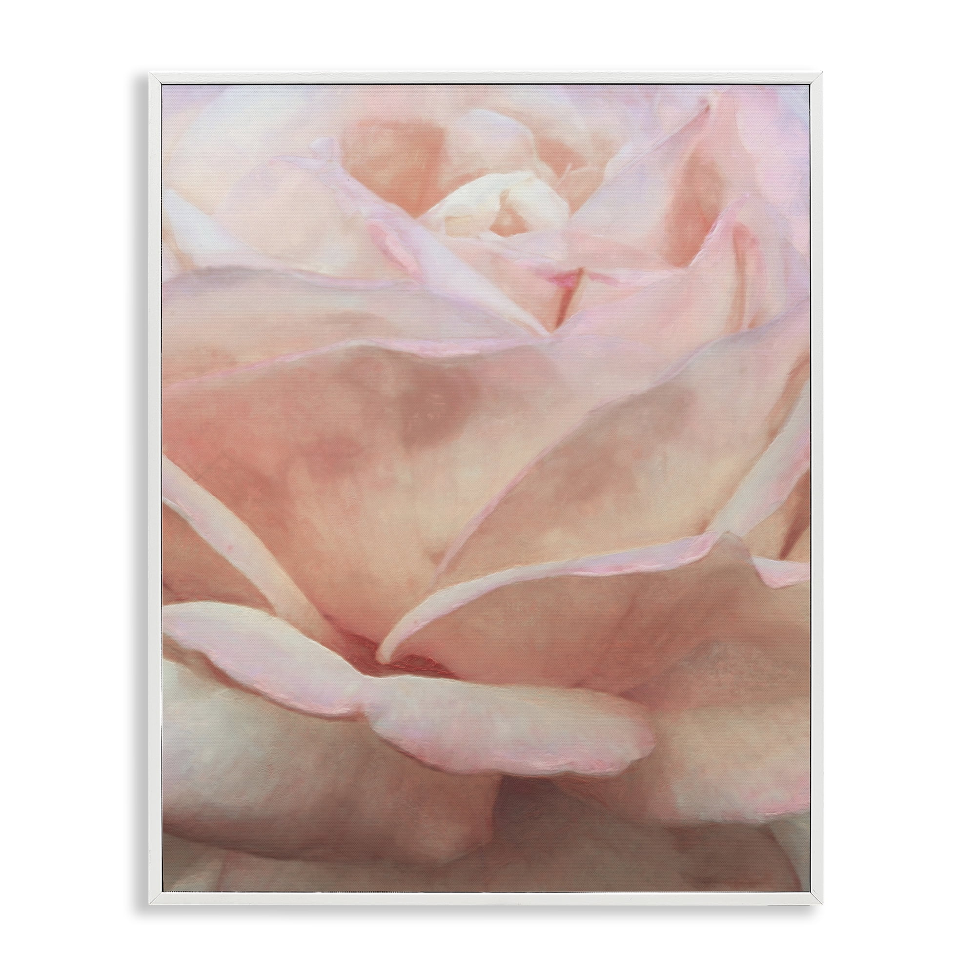 Stupell Industries Soft Rose Petals Botanical & Floral Painting White Framed Art Print Wall Art, 24 x 30